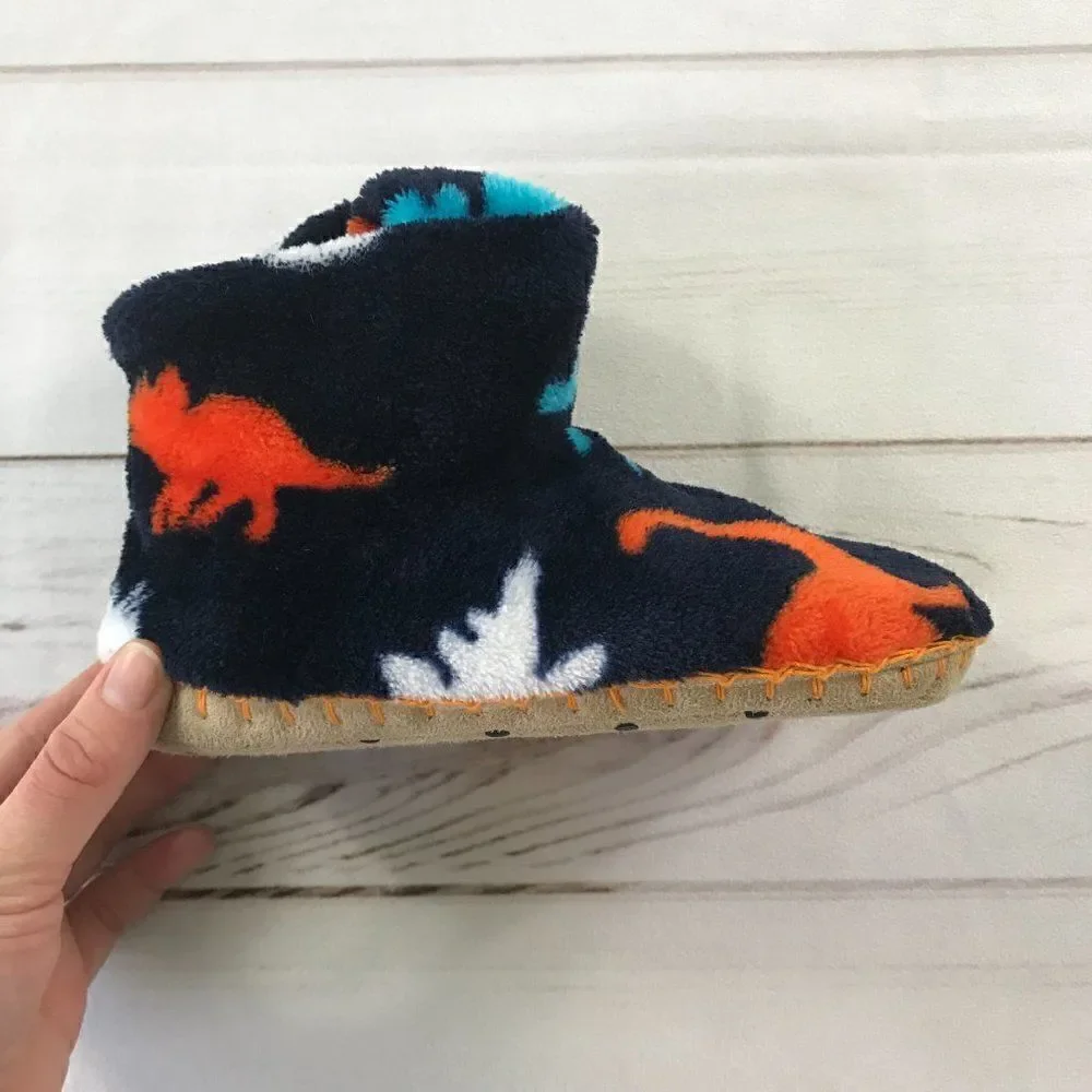 Hatley Kids Baby Dino Silhouettes Fleece Booties Size 1-2